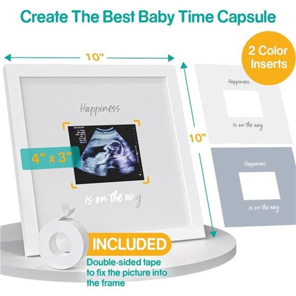 Baby Sonogram Keepsake Picture Frame, Deluxe Ultrasound Frame- Large 10”x10” - Picture 2 of 6